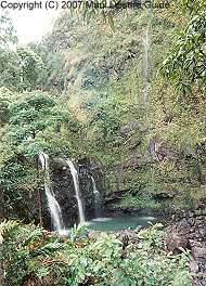 A waterfall along the Road to Hana