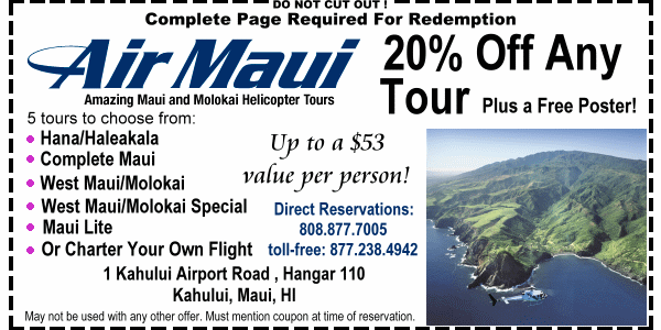 Air Maui Helicopter Tours, 20% Off any tour and a free poster 