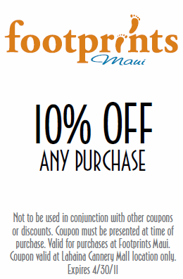 Footprints Maui, 10% Off Any Purhase