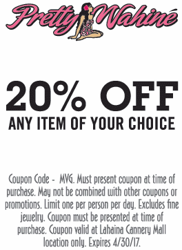 Pretty Wahine, 20% Off Any Item of your Choice