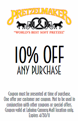 Pretzel Maker, 10% Off Any Purchase