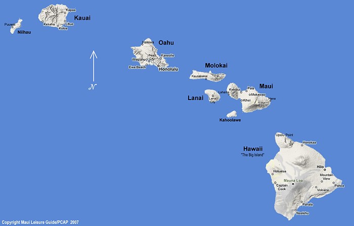 Hawaii Islands Map